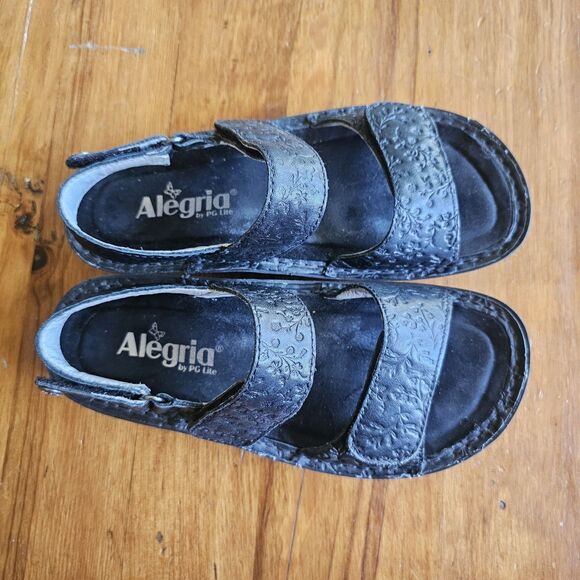 Alegria Verona 7401 Sandals Shoes Strappy Women's Black Leather Summer EU 35 - Picture 4 of 7